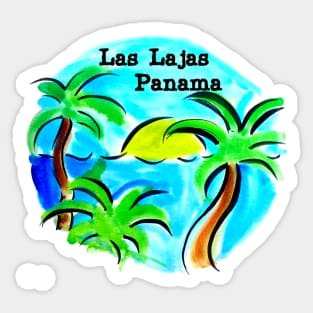 Las Lajas Panama Beach Scene Sticker